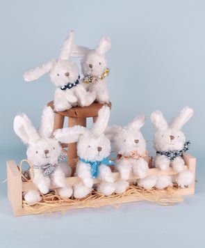 М'яка іграшка зайчик Lapin blanc avec chouchou, 12 см, Doudou et Companie DC3818 DC3818 фото