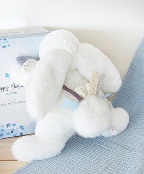 М'яка іграшка зайчик Lapin bleu - Happy Glossy, 25 см, Doudou et Companie DC3735 DC3735 фото
