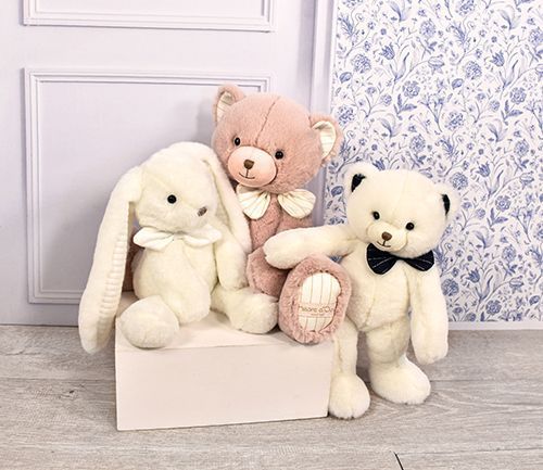 Мягкая игрушка зайчик Peluche lapin preppy Chic - Blanc, 30 см, Histoire d'Ours HO3134 HO3134 фото