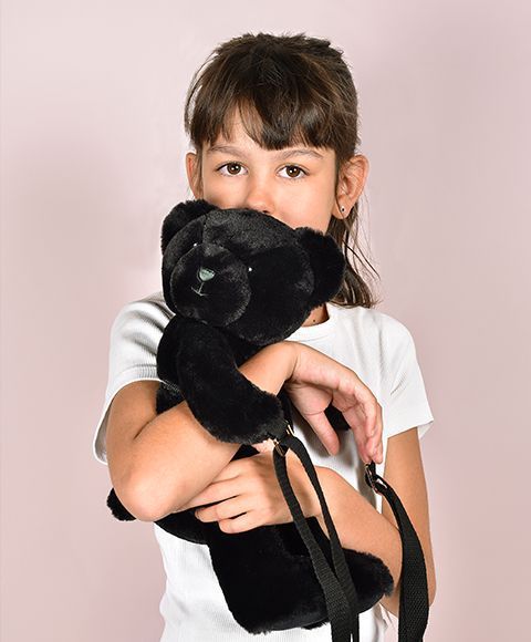 М'яка іграшка-сумка Sac bandouliere - Ours en peluche noir, 30 см, Doudou et Companie DC4377 DC4377 фото