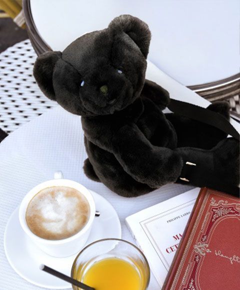 М'яка іграшка-сумка Sac bandouliere - Ours en peluche noir, 30 см, Doudou et Companie DC4377 DC4377 фото